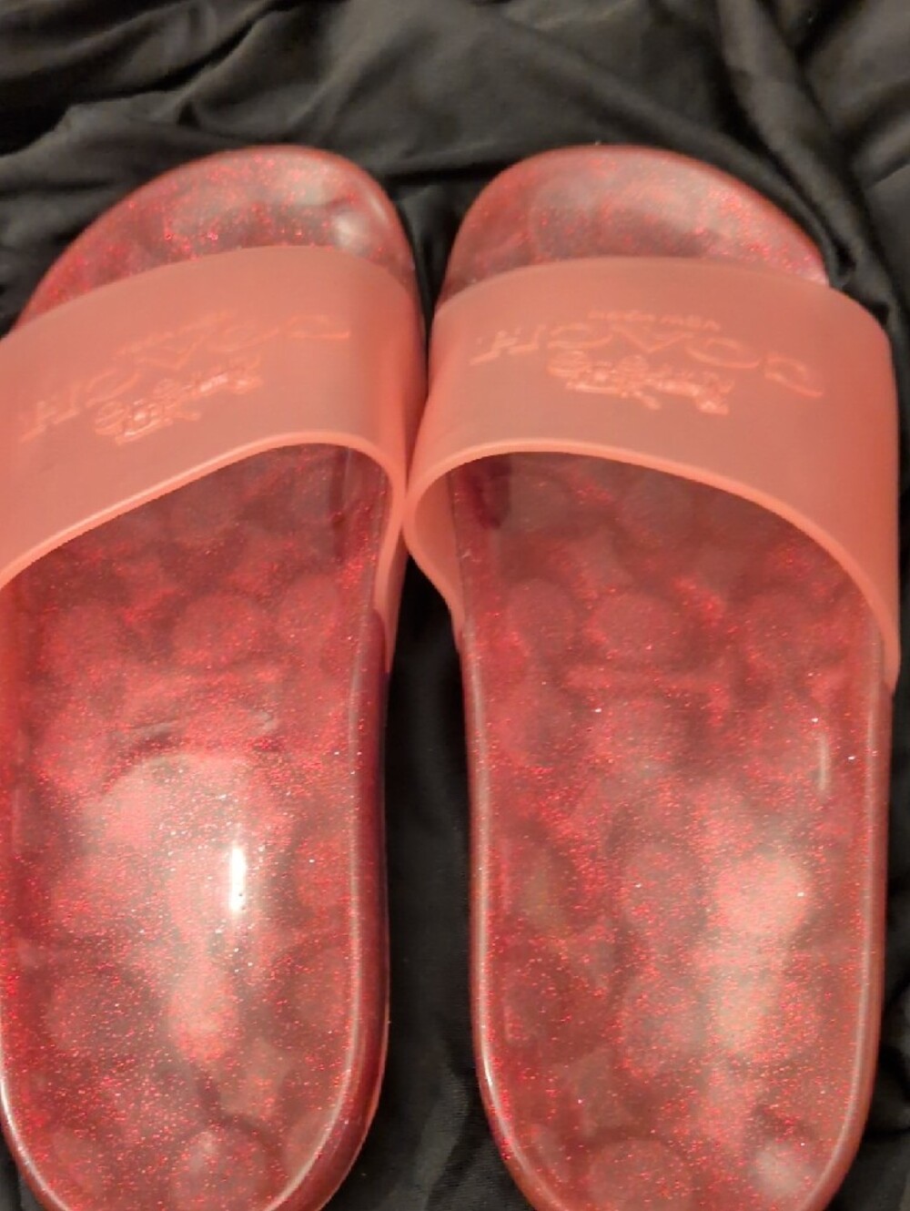 Coach Pink Glitter Slide Sandals - Picture 6 of 6